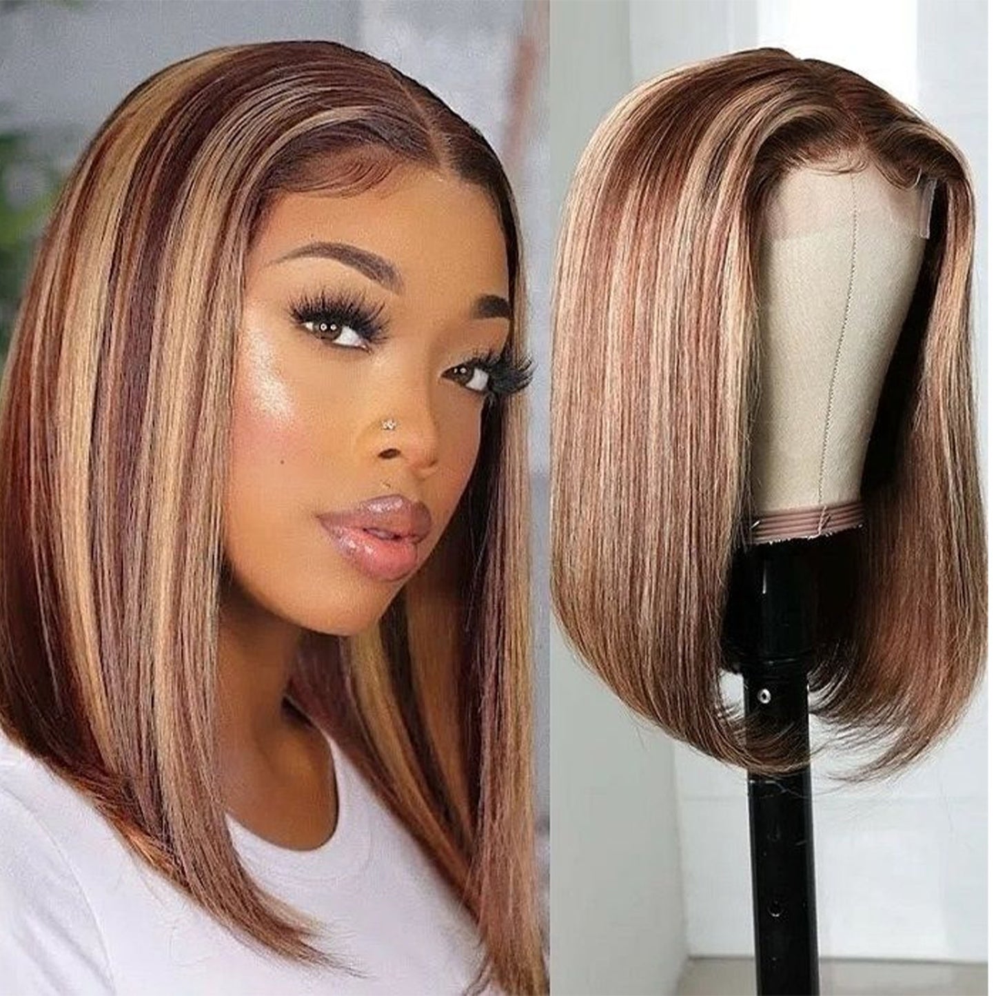 13x4 lace Bob wig Straight Highlight